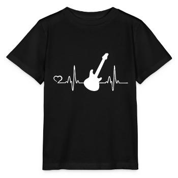 Guitare électrique - rythme cardiaque - T-shirt bio MINI CREATOR Stanley/Stella Enfant - noir - Devant - Mikhail (115cm)