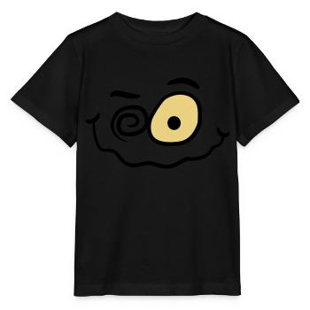 Verrücktes Lustiges Wahnsinniges Smiley Gesicht - Stanley/Stella Kinder T-Shirt MINI CREATOR  - Schwarz - Vorne - Mikhail (115cm)