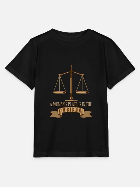 A Woman's Place Is In The Courtroom Gift - Stanley/Stella MINI CREATOR Kids’ T-Shirt - black