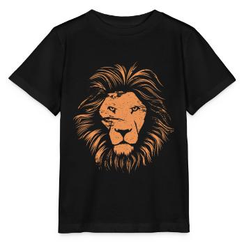 tête de lion - T-shirt bio MINI CREATOR Stanley/Stella Enfant - noir - Devant - Mikhail (115cm)