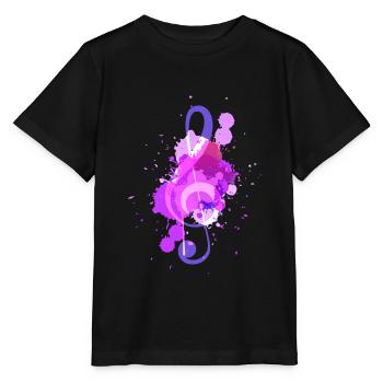 Clef treble clef gift musician - Stanley/Stella MINI CREATOR Kids’ T-Shirt - black - Front - Mikhail (115cm)
