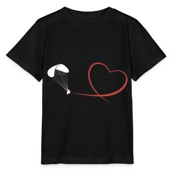 Vol mouche coeur cadeau parapente parapente - T-shirt bio MINI CREATOR Stanley/Stella Enfant - noir - Devant - Mikhail (115cm)