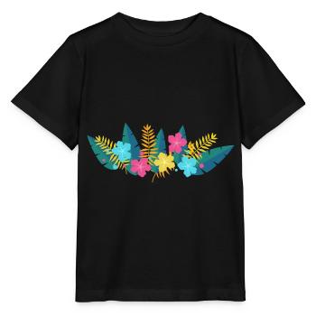 Palme d'hibiscus - T-shirt bio MINI CREATOR Stanley/Stella Enfant - noir - Devant - Mikhail (115cm)