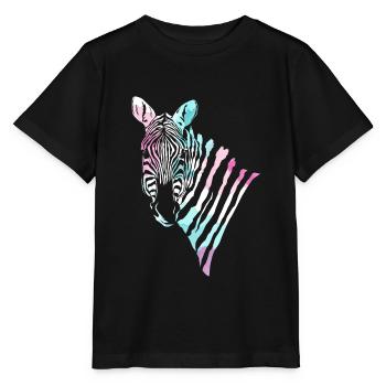 Zebra zebras gift stripes africa neon animal - Stanley/Stella MINI CREATOR Kids’ T-Shirt - black - Front - Mikhail (115cm)