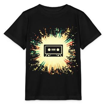 Cassette Cassette compacte Cassette musicale - T-shirt bio MINI CREATOR Stanley/Stella Enfant - noir - Devant - Mikhail (115cm)