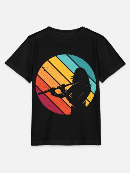 Flute instrument cadeau flûtiste orchestre retro - T-shirt bio MINI CREATOR Stanley/Stella Enfant - noir