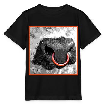 Galloway Bull / Nose ring - Stanley/Stella MINI CREATOR Kids’ T-Shirt - black - Front - Mikhail (115cm)