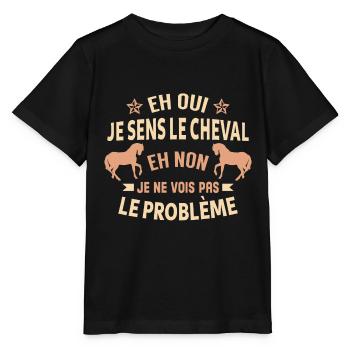 je sens le cheval - T-shirt bio MINI CREATOR Stanley/Stella Enfant - noir - Devant - Mikhail (115cm)