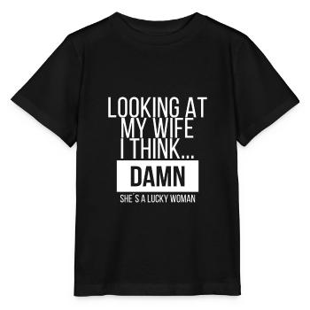 Looking at my wife wife - Stanley/Stella MINI CREATOR Kids’ T-Shirt - black - Front - Mikhail (115cm)