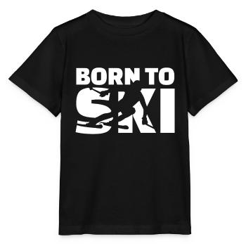 geboren zum Skifahren - Stanley/Stella Kinder T-Shirt MINI CREATOR  - Schwarz - Vorne - Mikhail (115cm)
