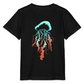 Méduse mer vie marine cadeau animal sous l'eau - T-shirt bio MINI CREATOR Stanley/Stella Enfant - noir - Devant - Mikhail (115cm)