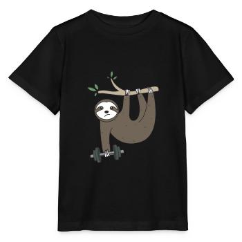 Faultier Langhantel - Stanley/Stella Kinder T-Shirt MINI CREATOR  - Schwarz - Vorne - Mikhail (115cm)