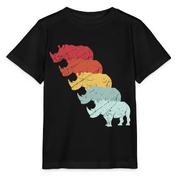 Rhinoceros - Stanley/Stella MINI CREATOR Kids’ T-Shirt - black - Front - Mikhail (115cm)