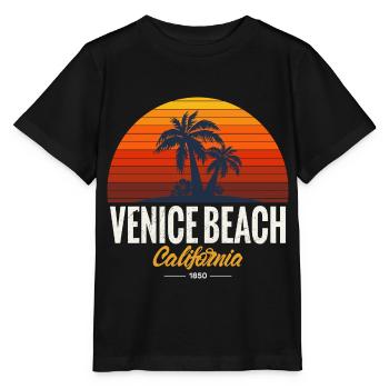 Venice Beach Été Californie Île aux palmiers Sunset - T-shirt bio MINI CREATOR Stanley/Stella Enfant - noir - Devant - Mikhail (115cm)