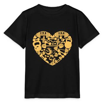 Ich mag Fitnessstudio - Stanley/Stella Kinder T-Shirt MINI CREATOR  - Schwarz - Vorne - Mikhail (115cm)