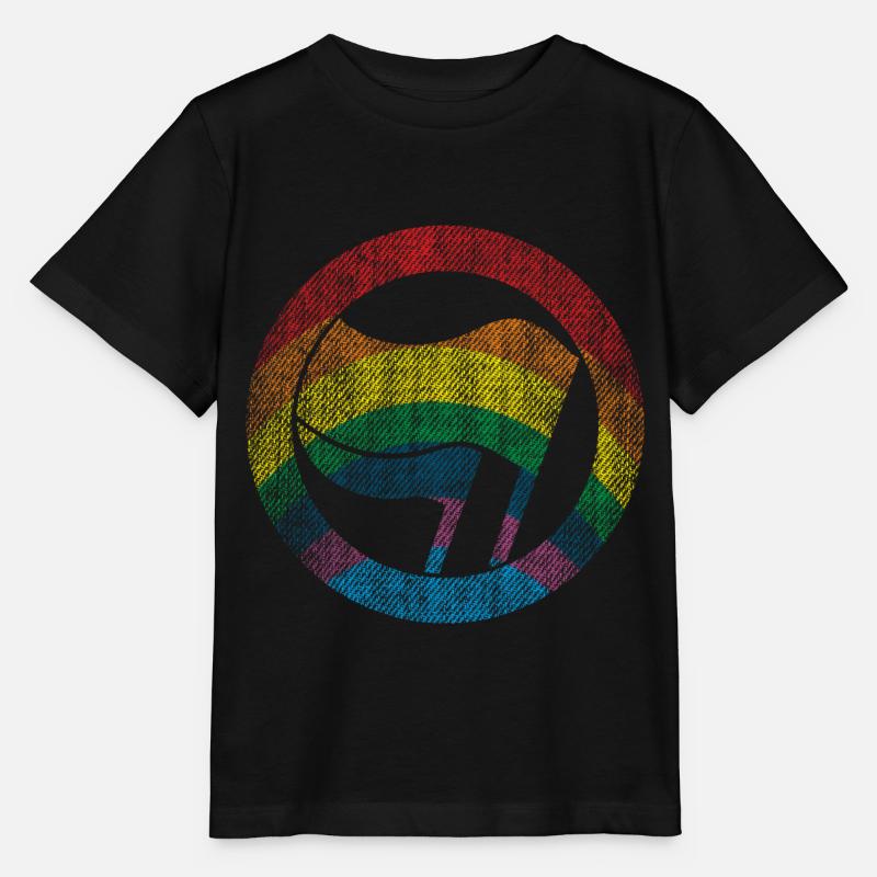 REGENBOGEN ANTIFA FAHNE - Stanley/Stella Kinder T-Shirt MINI CREATOR  - Schwarz