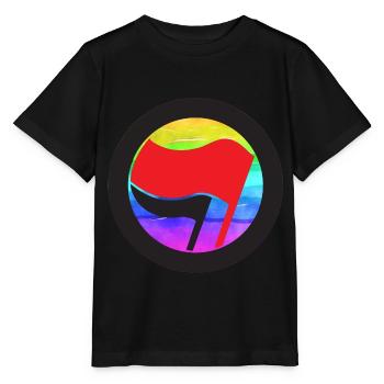 antifa rainbow - Stanley/Stella MINI CREATOR Kids’ T-Shirt - black - Front - Mikhail (115cm)