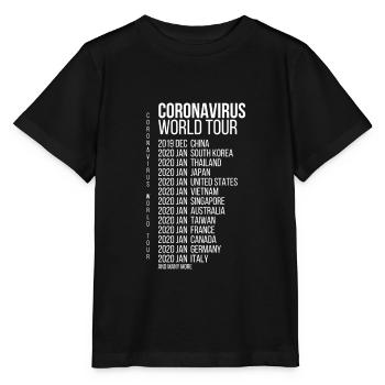 CoronaVirus World Tour - Stanley/Stella Kinder T-Shirt MINI CREATOR  - Schwarz - Vorne - Mikhail (115cm)