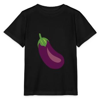 Lustige Aubergine - Stanley/Stella Kinder T-Shirt MINI CREATOR  - Schwarz - Vorne - Mikhail (115cm)