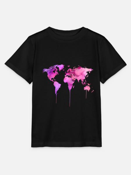 Weltkarte - Stanley/Stella Kinder T-Shirt MINI CREATOR - Schwarz