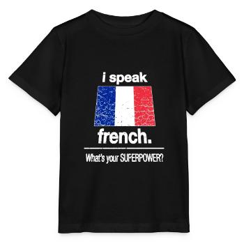 French - France - French - Language - Stanley/Stella MINI CREATOR Kids’ T-Shirt - black - Front - Mikhail (115cm)