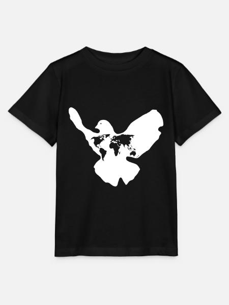 Peace Friedenstaube mit Weltkarte - Stanley/Stella Kinder T-Shirt MINI CREATOR  - Schwarz