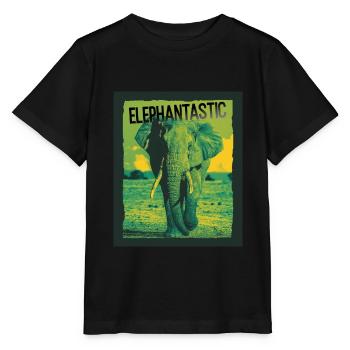 Elephantastic éléphant éléphants animaux amour des animaux - T-shirt bio MINI CREATOR Stanley/Stella Enfant - noir - Devant - Mikhail (115cm)