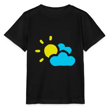 Cloudy sun clouds sky summer spring - Stanley/Stella MINI CREATOR Kids’ T-Shirt - black - Front - Mikhail (115cm)