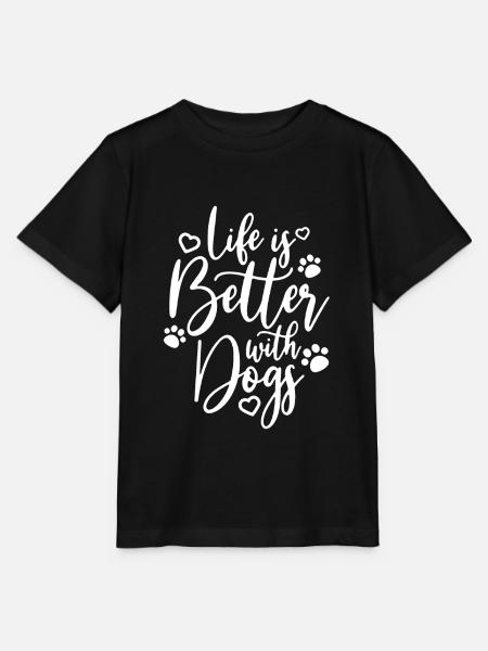 la vie est meilleure avec les chiens - T-shirt MINI CREATOR barn från Stanley/Stella - svart