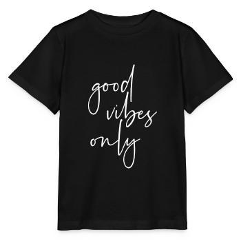 Bonnes vibrations seulement - T-shirt bio MINI CREATOR Stanley/Stella Enfant - noir - Devant - Mikhail (115cm)