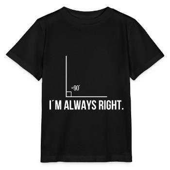 I´m always right. - Stanley/Stella Kinder T-Shirt MINI CREATOR  - Schwarz - Vorne - Mikhail (115cm)