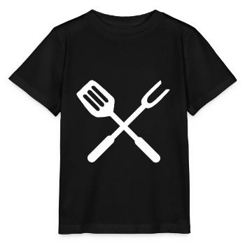 Pinces à griller griller barbecue grill couverts - T-shirt bio MINI CREATOR Stanley/Stella Enfant - noir - Devant - Mikhail (115cm)