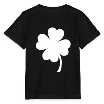 Four-leaf clover New Year's clover lucky clover - Stanley/Stella MINI CREATOR Kids’ T-Shirt - black - Front - Mikhail (115cm)