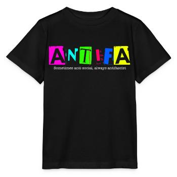 Antifa - Sometimes anti-social, always antifascist - T-shirt bio MINI CREATOR Stanley/Stella Enfant - noir - Devant - Mikhail (115cm)