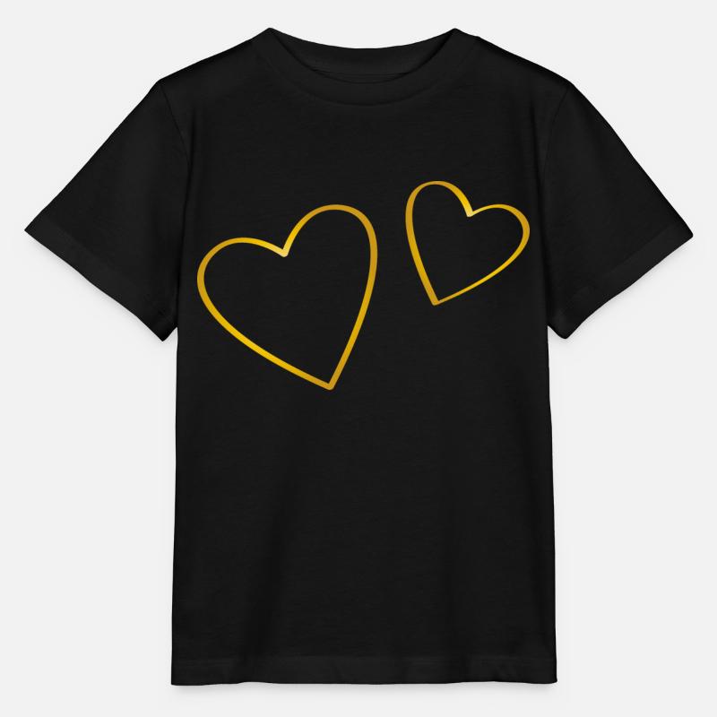 Zwei Herzen gold - Stanley/Stella Kinder T-Shirt MINI CREATOR - Schwarz