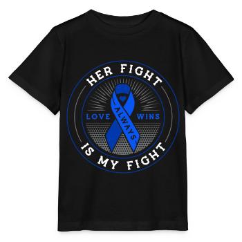 Son combat est ma lutte contre le cancer du côlon sensibilisation - T-shirt bio MINI CREATOR Stanley/Stella Enfant - noir - Devant - Mikhail (115cm)