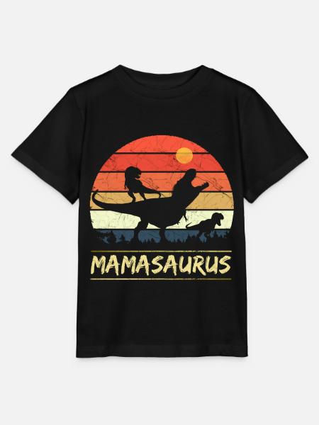Mamasaurus - Retro - Stanley/Stella Kinder T-Shirt MINI CREATOR - Schwarz