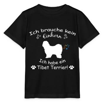 Tibet Terrier Hund - Tibet Terrier - Stanley/Stella Kinder T-Shirt MINI CREATOR  - Schwarz - Vorne - Mikhail (115cm)