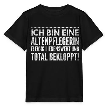 Ich bin eine fleißige Altenpflegerin von Beruf - Stanley/Stella Kinder T-Shirt MINI CREATOR  - Schwarz - Vorne - Mikhail (115cm)