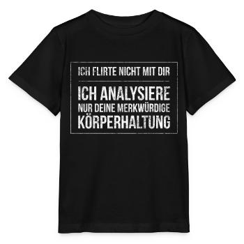 Ich Flirte nicht mit dir ich massiere dich bloß - Stanley/Stella Kinder T-Shirt MINI CREATOR  - Schwarz - Vorne - Mikhail (115cm)