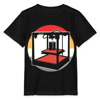 Retro 3D Printer - Stanley/Stella MINI CREATOR Kids’ T-Shirt - black - Front - Mikhail (115cm)