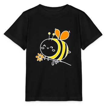 Biene mit blume - Stanley/Stella Kinder T-Shirt MINI CREATOR  - Schwarz - Vorne - Mikhail (115cm)