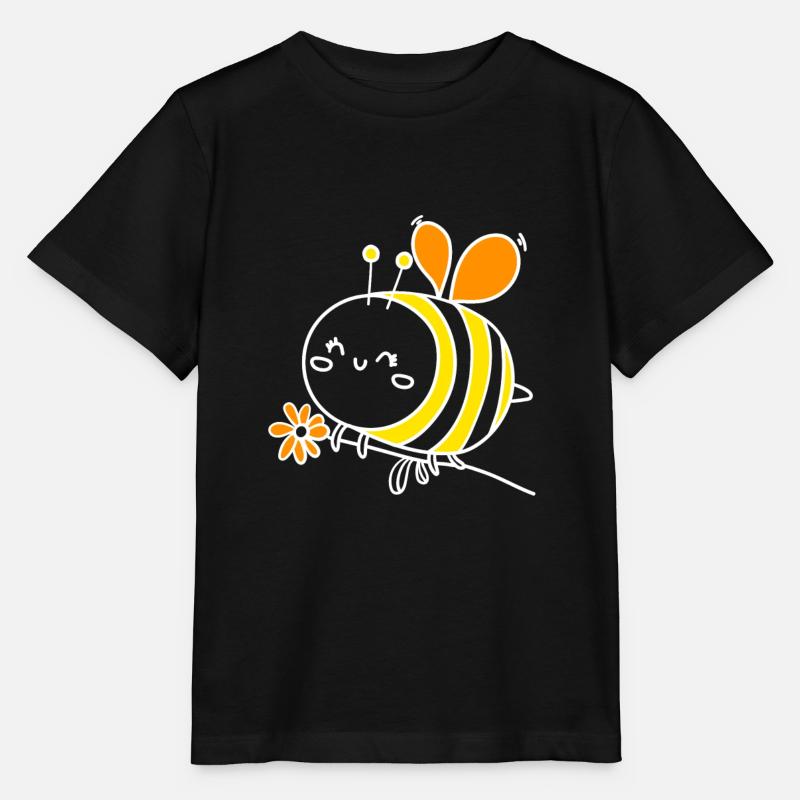 Biene mit blume - Stanley/Stella Kinder T-Shirt MINI CREATOR  - Schwarz