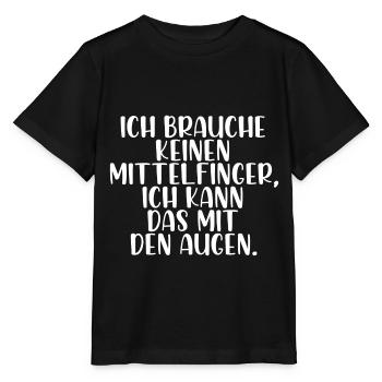 Ich brauche keinen Mittelfinger - Stanley/Stella Kinder T-Shirt MINI CREATOR  - Schwarz - Vorne - Mikhail (115cm)
