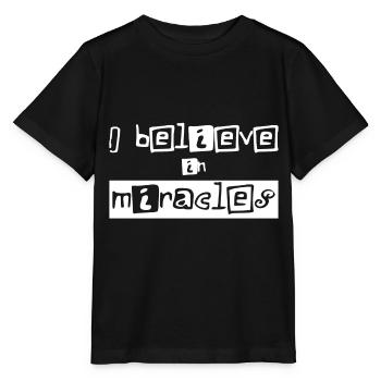 Christian Design Je crois aux miracles - T-shirt bio MINI CREATOR Stanley/Stella Enfant - noir - Devant - Mikhail (115cm)