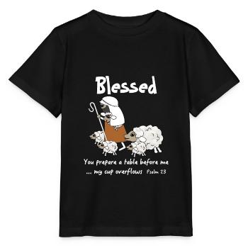 Conception chrétienne Des brebis bénies jouissant de la vie de Dieu - T-shirt bio MINI CREATOR Stanley/Stella Enfant - noir - Devant - Mikhail (115cm)