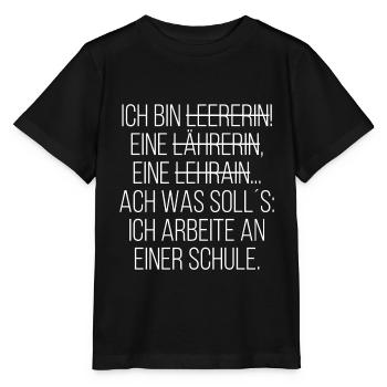 Ich bin Lehrerin - Stanley/Stella Kinder T-Shirt MINI CREATOR  - Schwarz - Vorne - Mikhail (115cm)