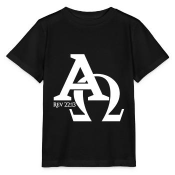 Christian Design Alpha und Omega, der Grieche - Stanley/Stella Kinder T-Shirt MINI CREATOR  - Schwarz - Vorne - Mikhail (115cm)