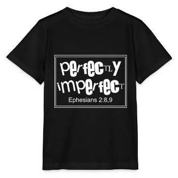 Christliches Design unvollkommen perfekt - Stanley/Stella Kinder T-Shirt MINI CREATOR  - Schwarz - Vorne - Mikhail (115cm)