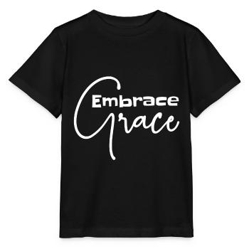 Christian Design Embrace Grace - Stanley/Stella MINI CREATOR Kids’ T-Shirt - black - Front - Mikhail (115cm)